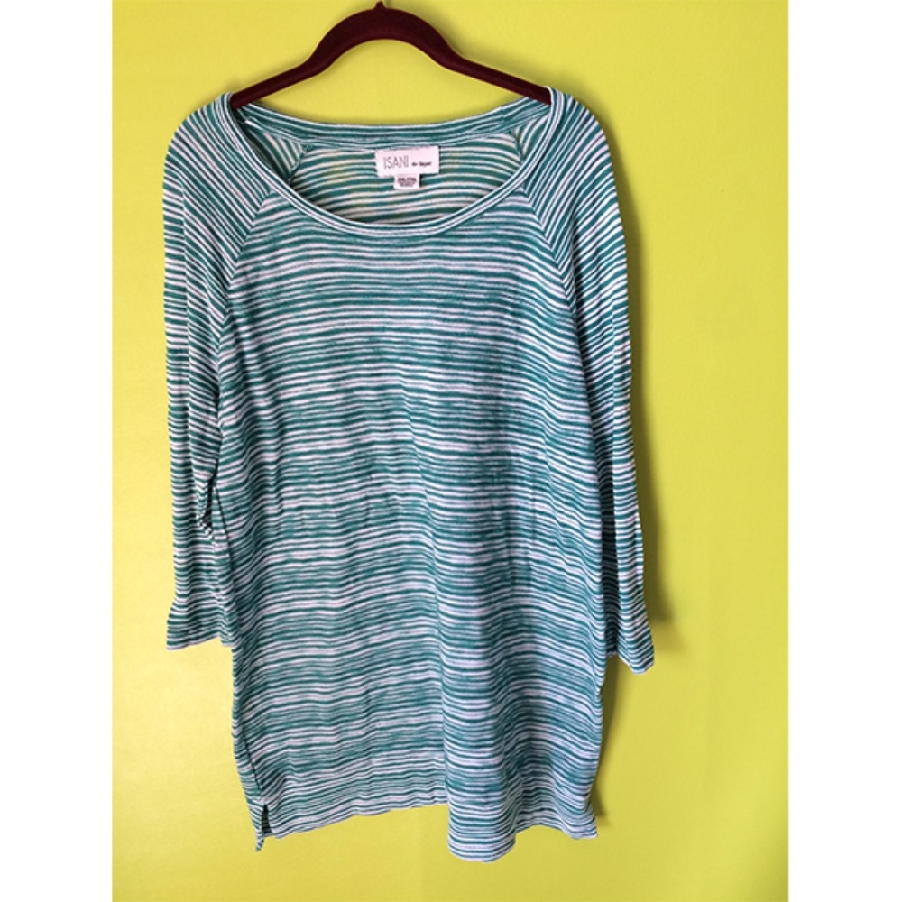Isani Long Sleeve Scoop Neck Stripe Shirt Top XXL